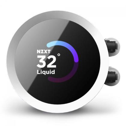 Imagem de Water Cooler NZXT Kraken 240 RGB, 240mm, AIO LCD Display, White, Intel-AMD, RL-KR240-W1