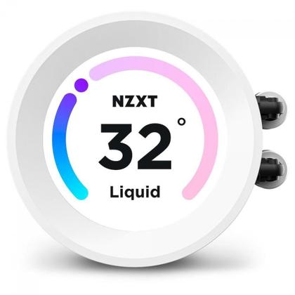 Imagem de Water Cooler Nzxt Kraken Elite 240 Rgb 240Mm Intel-Amd Aio Lcd Display Branca Rl-Kr24e-w1