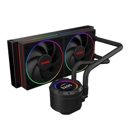 Imagem de Water Cooler Pcyes Vision 240Mm Black Vulcan - Tela Lcd 2,1" - Vs240Bv