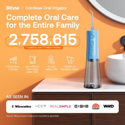 Imagem de Water Flosser Bitvae C5 sem fio IPX7 à prova d'água com 6 pontas de jato