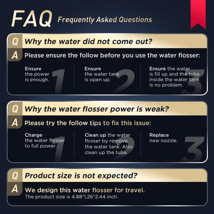 Imagem de Water Flosser SYNHOPE Mini sem fio portátil preto