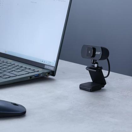 Imagem de Webcam Acer Full HD 2MP USB Streaming 1080P com microfone