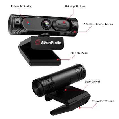 Imagem de Webcam AVerMedia PW315 Full HD 1080p 60fps para streaming de jogos
