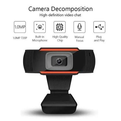 Imagem de Webcam Brazilpc V5 1.5 720P com Microfone PRETO/LARANJA BOX