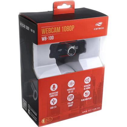 Imagem de Webcam C3TECH FULL HD 1080P WB-100 - 407040250100 Preto Bivolt