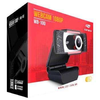 Imagem de Webcam C3TECH FULL HD 1080P WB-100 - 407040250100 Preto Bivolt