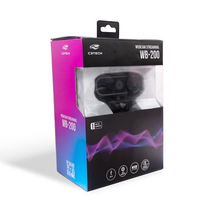 Imagem de Webcam C3TECH WB-200BK Quad HD 2K, com Microfone, Plug and Play USB 2.0, 30FPS - Preto