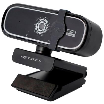 Imagem de Webcam C3TECH WB-200BK Quad HD 2K, com Microfone, Plug and Play USB 2.0, 30FPS - Preto
