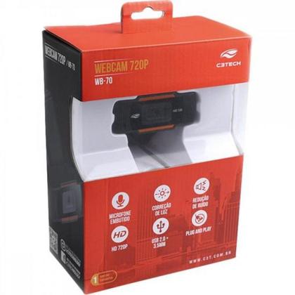 Imagem de Webcam C3Tech WB-70BK USB HD 720p Preto