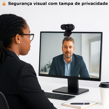 Imagem de Webcam Computadores Microfone Embutido Tampa De Privacidade Acessórios Home Office HD VideoChamadas