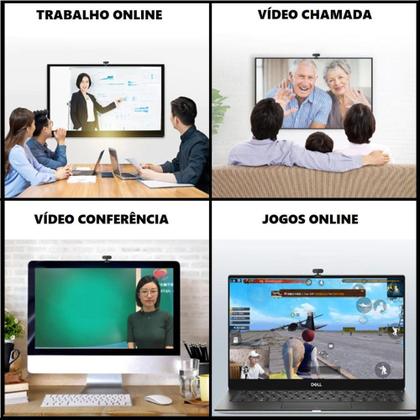 Imagem de Webcam Full Hd 1080p Com Microfone Integrado Usb Não Precisa Instalação - Camera Digital