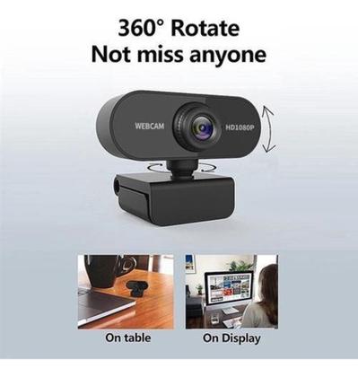 Imagem de Webcam Full Hd 1080P Usb Gira 360º Com Microfone Embutido - Ecooda