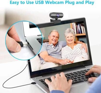 Imagem de Webcam Full HD 2MP USB Plug Play Microfone Embutido Câmera Computador