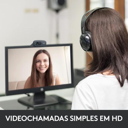 Imagem de Webcam HD C270 com 3 MP para Chamadas e Gravações em Vídeo Widescreen, Logitech, Webcams e Equipamentos de Voip