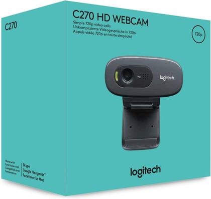 Imagem de Webcam HD C270 com 3 MP para Chamadas e Gravações em Vídeo Widescreen, Logitech, Webcams e Equipamentos de Voip