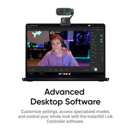 Imagem de Webcam Insta360 Link 2 PTZ 4K para PC/Mac com rastreamento de IA