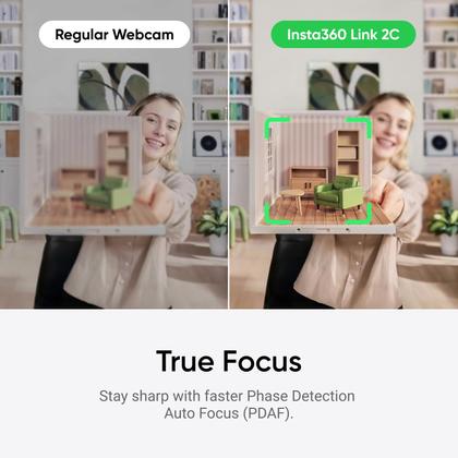 Imagem de Webcam Insta360 Link 2C 4K para PC/Mac com enquadramento automático e microfone