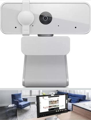 Imagem de Webcam Lenovo 300 Full HD Com 2 Microfones Integrados 1080p 30fps USB Cinza Claro