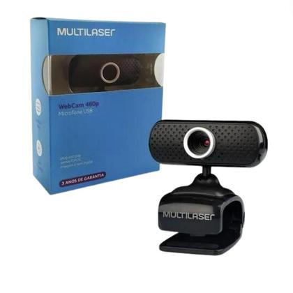Imagem de Webcam Multilaser 480p 16MP com Microfone USB WC051 para Notebook e Computador