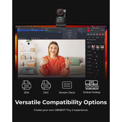 Imagem de Webcam Obsbot Tiny 2 4k Ai 1/1.5 Usb 3.0 Com Foco 4x