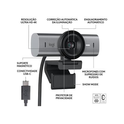 Imagem de Webcam Ultra Hd 4K Logitech Mx Brio Com Redução De Ruído
