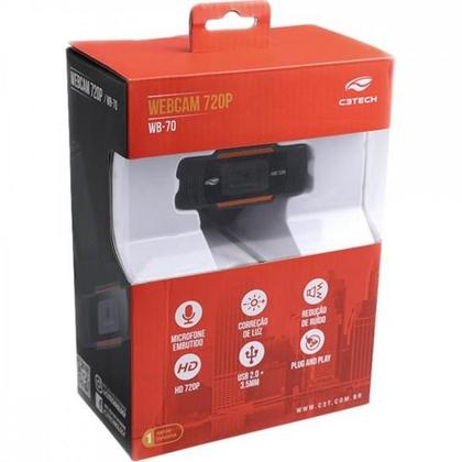 Imagem de Webcam USB HD 720p WB-70BK Preto C3TECH