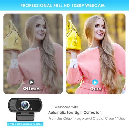 Imagem de Webcam XPCAM Full HD 1080P com obturador de privacidade e tripé