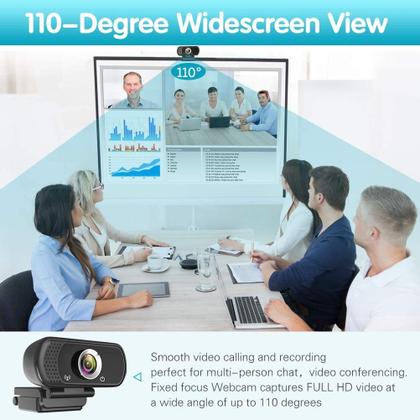 Imagem de Webcam ZIQIAN HD 1080p com microfone estéreo para PC/laptop