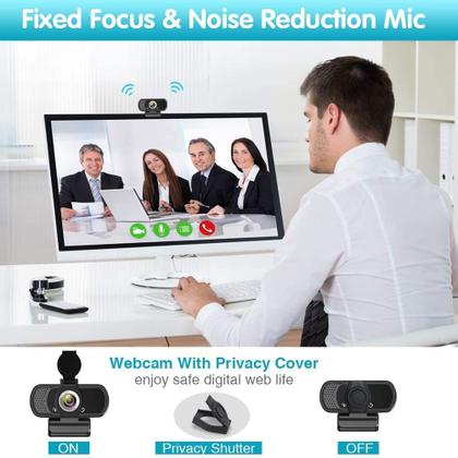 Imagem de Webcam ZIQIAN HD 1080p com microfone estéreo para PC/laptop