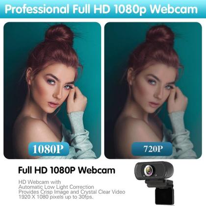 Imagem de Webcam ZIQIAN HD 1080p com microfone estéreo para PC/laptop