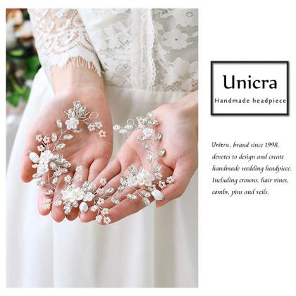 Imagem de Wedding Hair Vine Unicra Bride Flower Pearls Crystal Silver