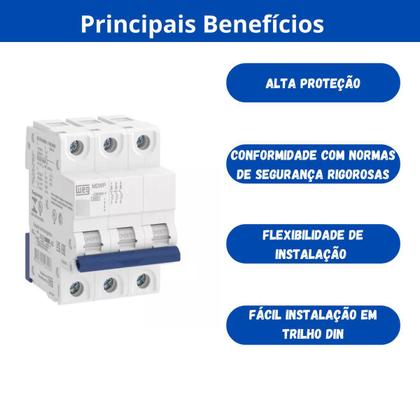 Imagem de Weg disjuntor tripolar din 25a (mdw-c 25a 3 polos)