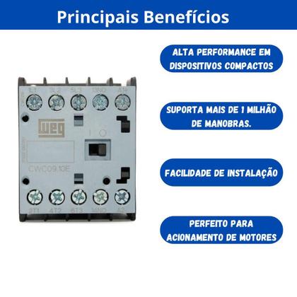 Imagem de Weg mini contator weg 24vca 9a tripolar 1na cwc09-10-30v04