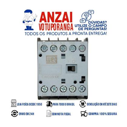 Imagem de Weg mini contator weg 24vca 9a tripolar 1na cwc09-10-30v04