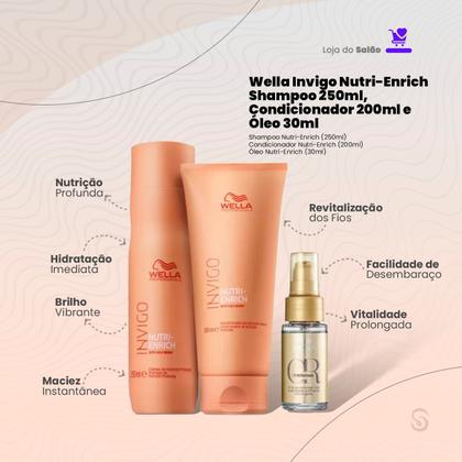 Imagem de Wella Invigo Nutri-Enrich Shampoo 250ml, Condicionador 200ml e Óleo 30ml