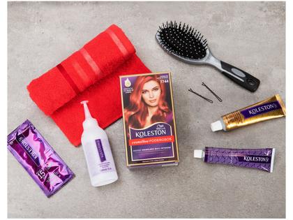 Imagem de Wella Koleston 7744 Vermelho Intenso Kit Completo com Óleos Hidratantes e Brilho