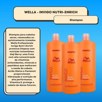 Imagem de Wella Professionals Invigo Nutri-Enrich Kit 3 Shampoo 1000ml