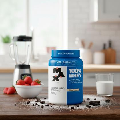 Imagem de Whey 100% Max Titanium Sabor Cookies e Cream 450g
