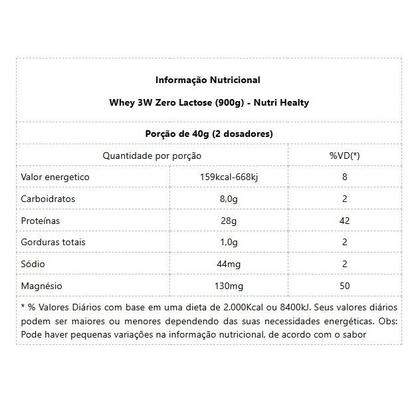 Imagem de Whey 3W Zero Lactose (900g) - Sabor: Morango