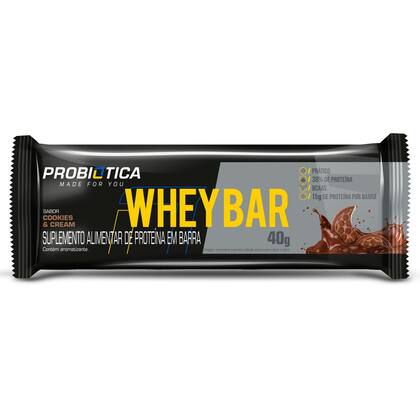 Imagem de Whey bar barra proteina 40g caixa 24 un cookies probiotica