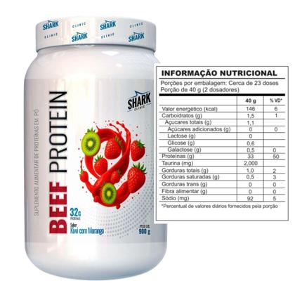 Imagem de Whey Beef Protein Zero Lactose Pote 900g Shark Pro Morango Com Kiwi