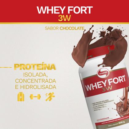 Imagem de Whey Fort 3W Sabor Chocolate 900g Vitafor