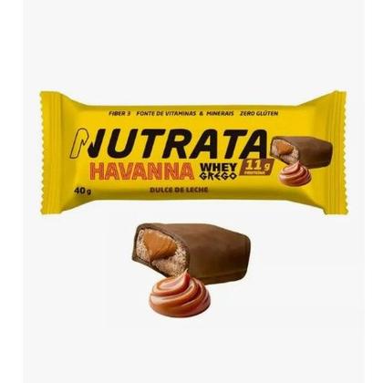 Imagem de Whey Grego Bar Havanna Caixa 12 Unidades Nutrata Sabor Doce de Leite Havanna