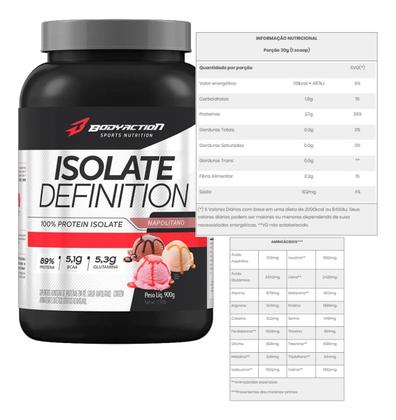 Imagem de Whey Isolate Definition 900g Body Action Sabor Napolitano