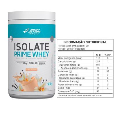 Imagem de Whey Isolate Prime 900g com Stevia Morango Bodyaction