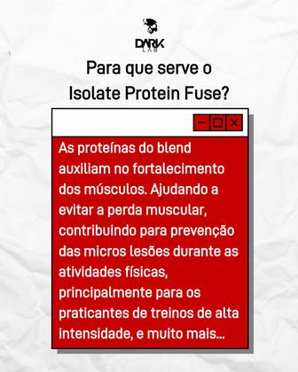 Imagem de Whey Isolate Protein Fuse 900g  BCAAs  Whey Protein  Glutamina e Aminoácidos Essenciais  Ganho de Músculos  Ganho de Peso sem Gordura Dark Lab