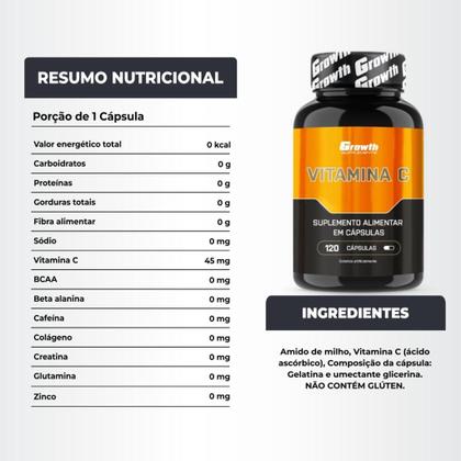 Imagem de Whey Protein Basic 1Kg + Vitamina C 120 Caps Growth