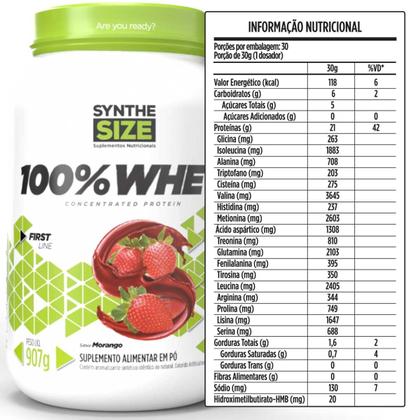 Imagem de Whey Protein Concentrado 100% Whey Morango 907g Synthesize