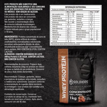 Imagem de Whey Protein Concentrado 1kg - Sabor Cookies - 100% Importado - Soldiers Nutrition