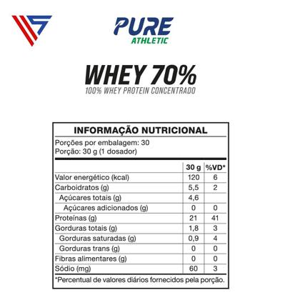Imagem de Whey Protein Concentrado 70% 900g Pure Athletic